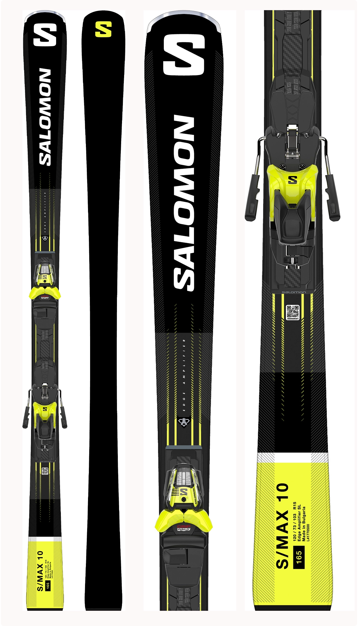 Salomon S/Max 10 Snow Skis + M12 GW F80 Bindings Mens 2023 Salomon